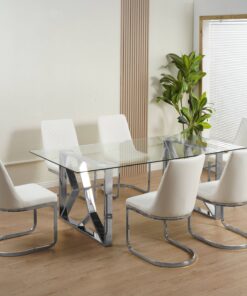 Grove White/Silver 7 Pcs dining Set