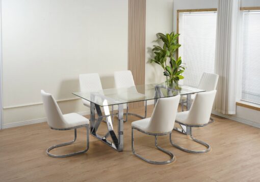 Grove White/Silver 7 Pcs dining Set