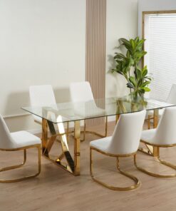 Grove White/Gold 7 Pcs dining Set