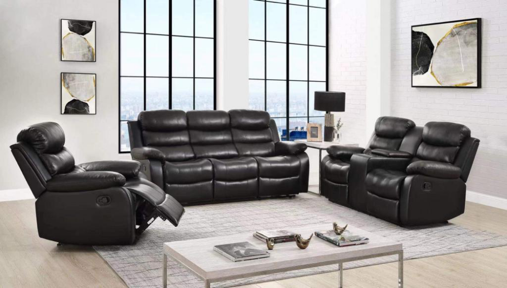 Monoco - blk manual Recliner Sofa