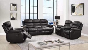Monoco - blk manual Recliner Sofa