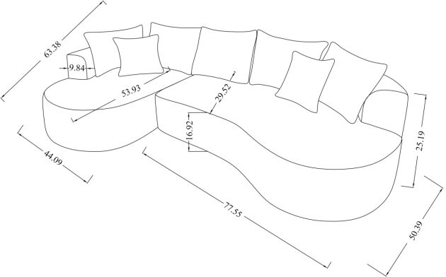 SECTIONAL - BEIGE - Image 4