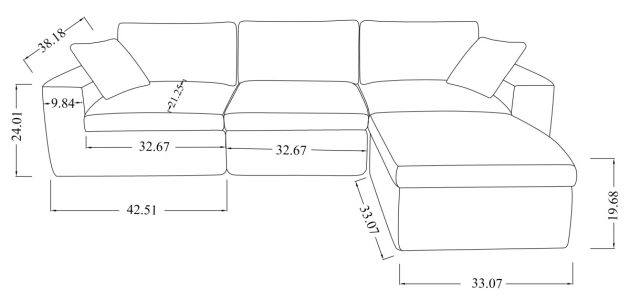 SECTIONAL - BROWN - Image 4
