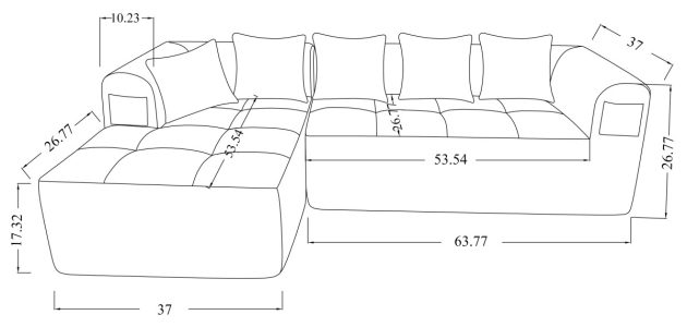SECTIONAL - GREY - Image 3