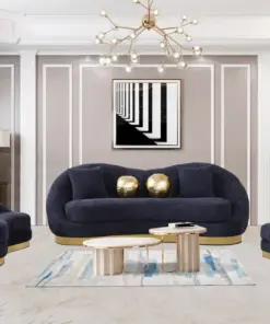 2122 Black 3 Pcs Sofa Set