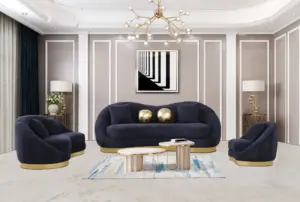 2122 Black 3 Pcs Sofa Set