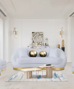 2122 White 3 Pcs Sofa Set