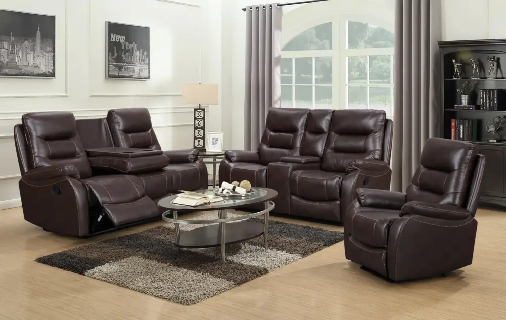 8090 Reclining 3 Pcs Sofa Set