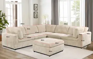 Alternative view of 6536 – SECTIONAL SOFA- BEIGE