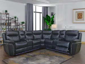 Alternative view of POWER RECLINER SECTIONAL- BLACK