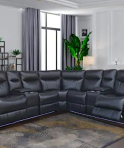 POWER RECLINER SECTIONAL- BLACK