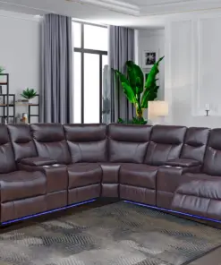 POWER RECLINER SECTIONAL- BROWN