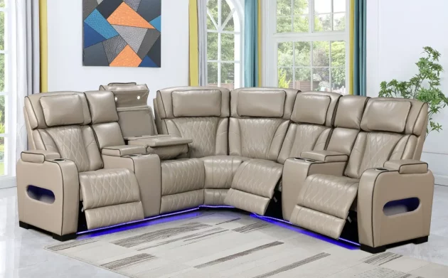 RECLINER SECTIONAL- BEIGE