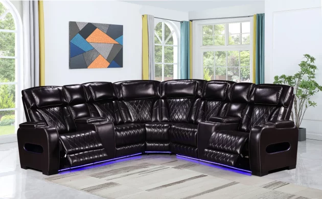 RECLINER SECTIONAL – BROWN - Image 2