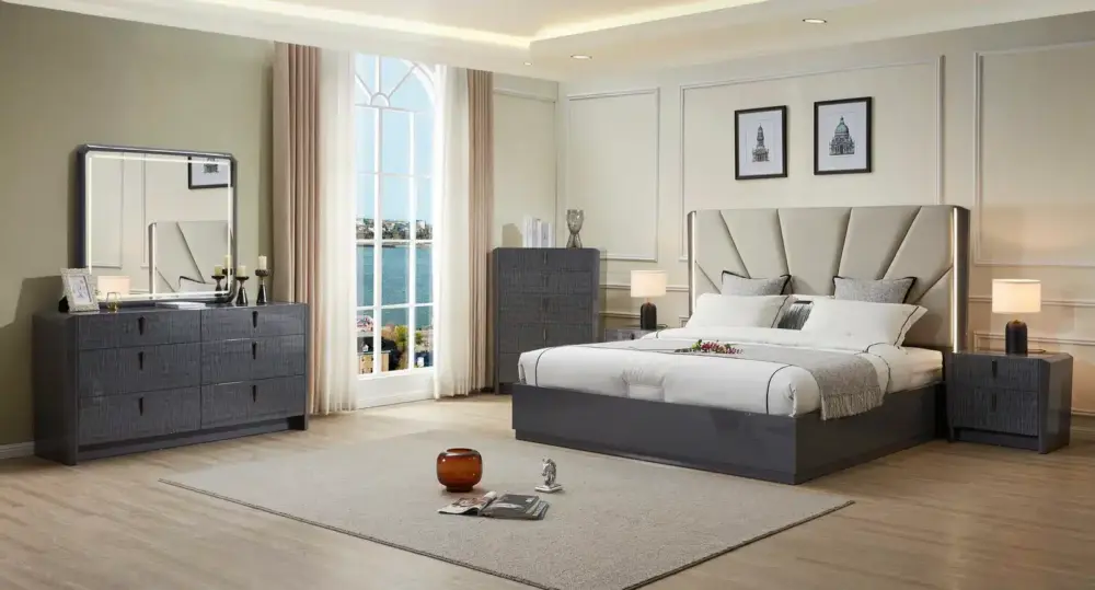 BEDROOM SET (GREY)