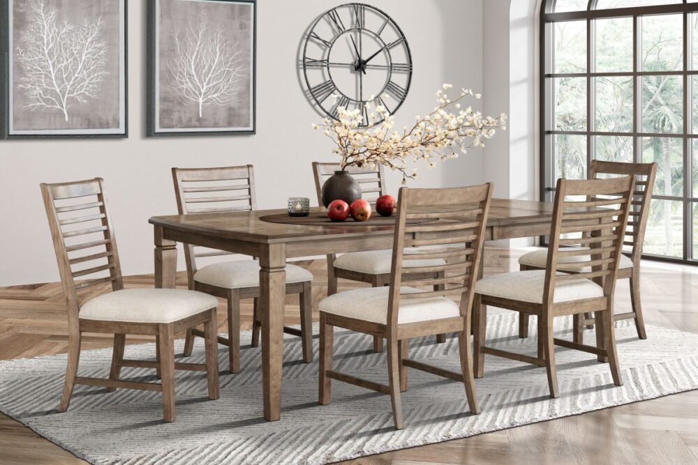 Alternative view of 7-PIECE DINING SET - WALNUT