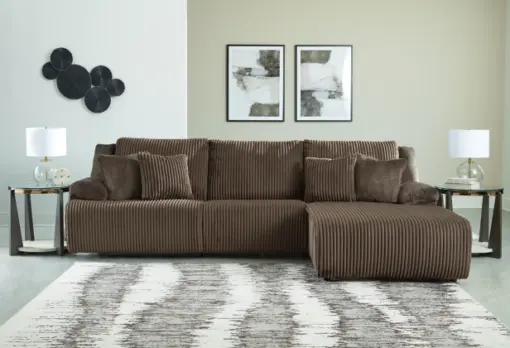 Alternative view of Top Tier 3-Piece Sectional Sofa Chaise Chocolate