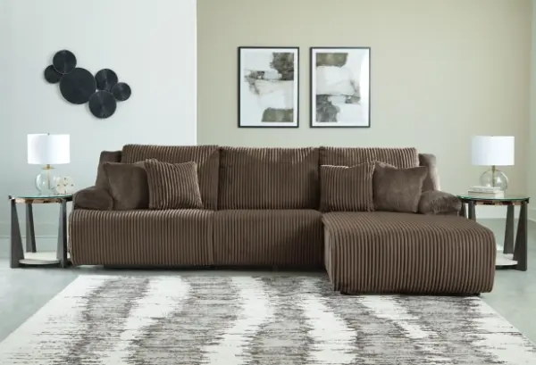 Alternative view of Top Tier 3-Piece Sectional Sofa Chaise Chocolate