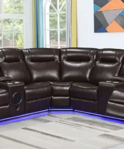 RECLINER-SECTIONAL- BROWN