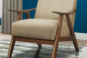 Alternative view of Fabric Wooden Contemporary Accent Chair