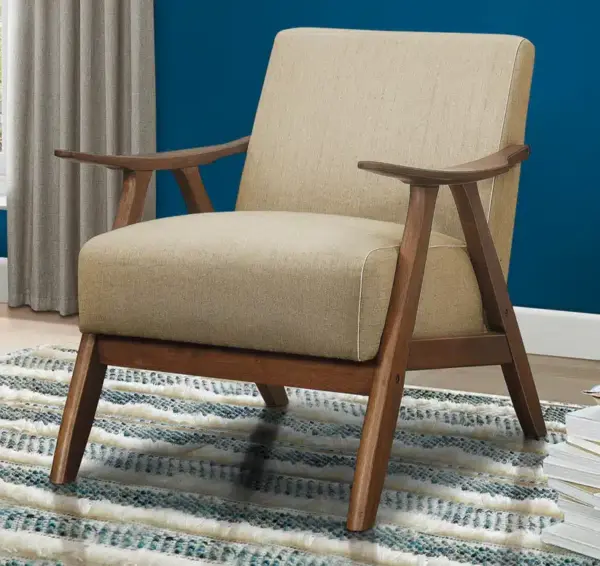 Alternative view of Fabric Wooden Contemporary Accent Chair
