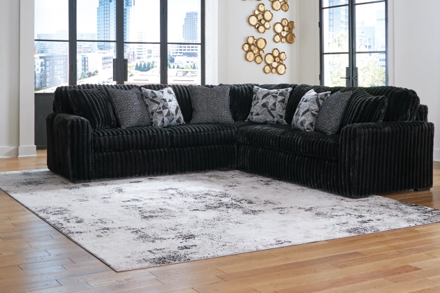 Midnight-Madness 4-Piece Sectional with Chaise