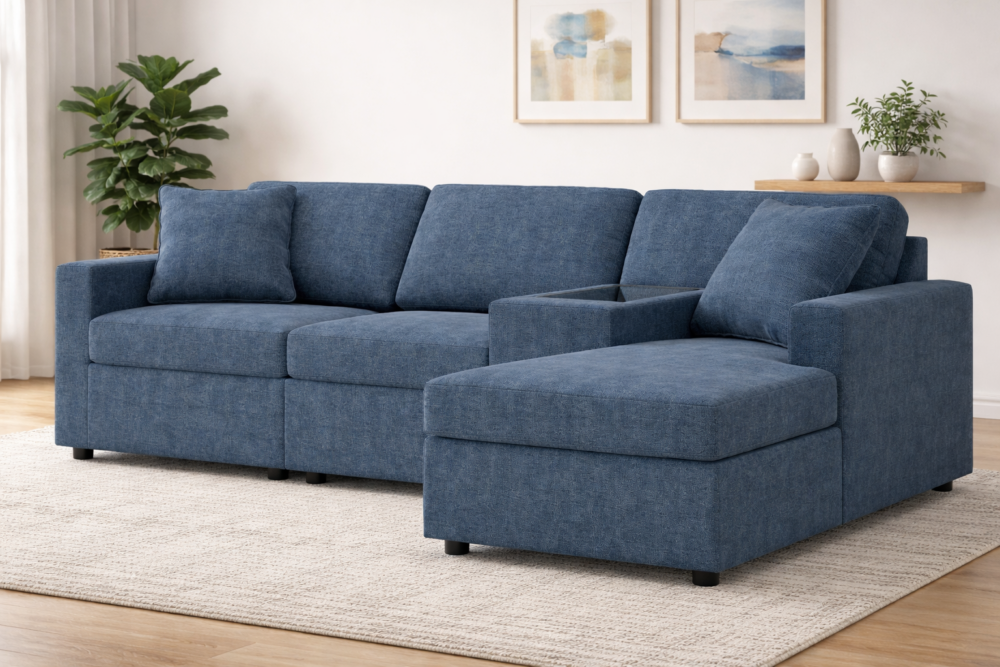 Modmax 4-Piece Sectional with Chaise and Storage Console