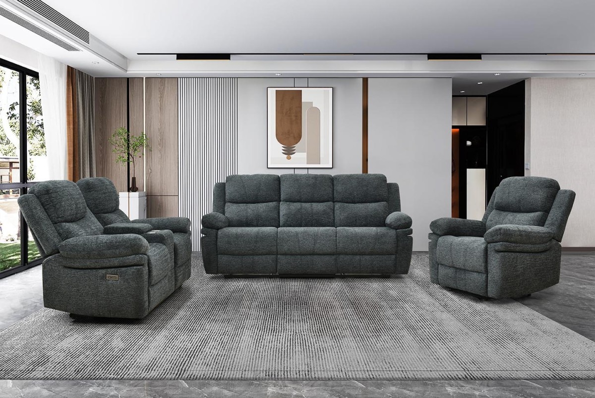 Power Recliner Sofa Charcoal