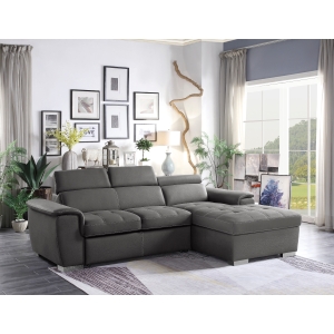 2-Piece Sectional with Adjustable Headrests, Pull-out Bed - Image 7