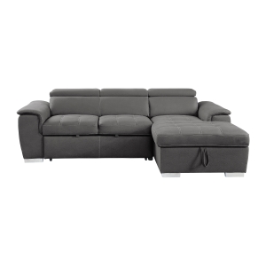 2-Piece Sectional with Adjustable Headrests, Pull-out Bed - Image 6