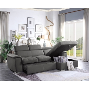 2-Piece Sectional with Adjustable Headrests, Pull-out Bed - Image 8