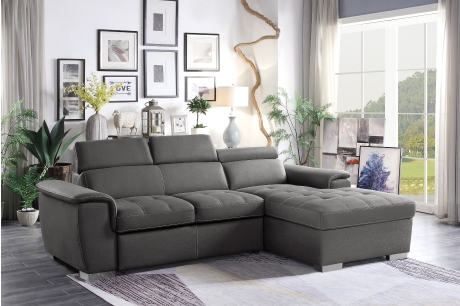 Alternative view of 2-Piece Sectional with Adjustable Headrests, Pull-out Bed