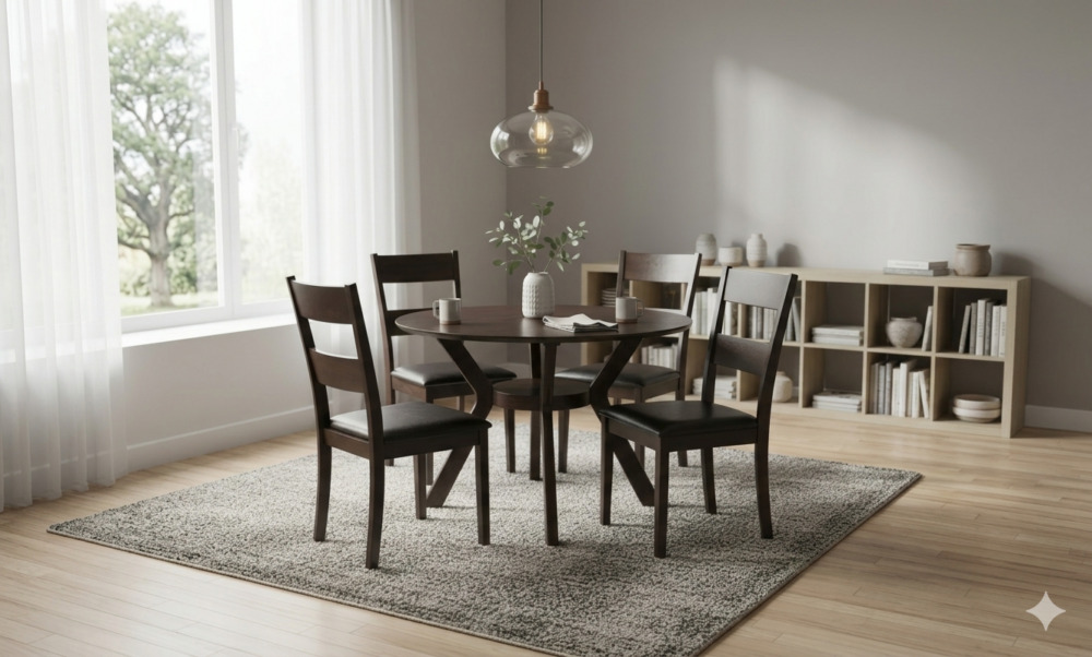 Ladder Back 5 Pieces Round Dining Set