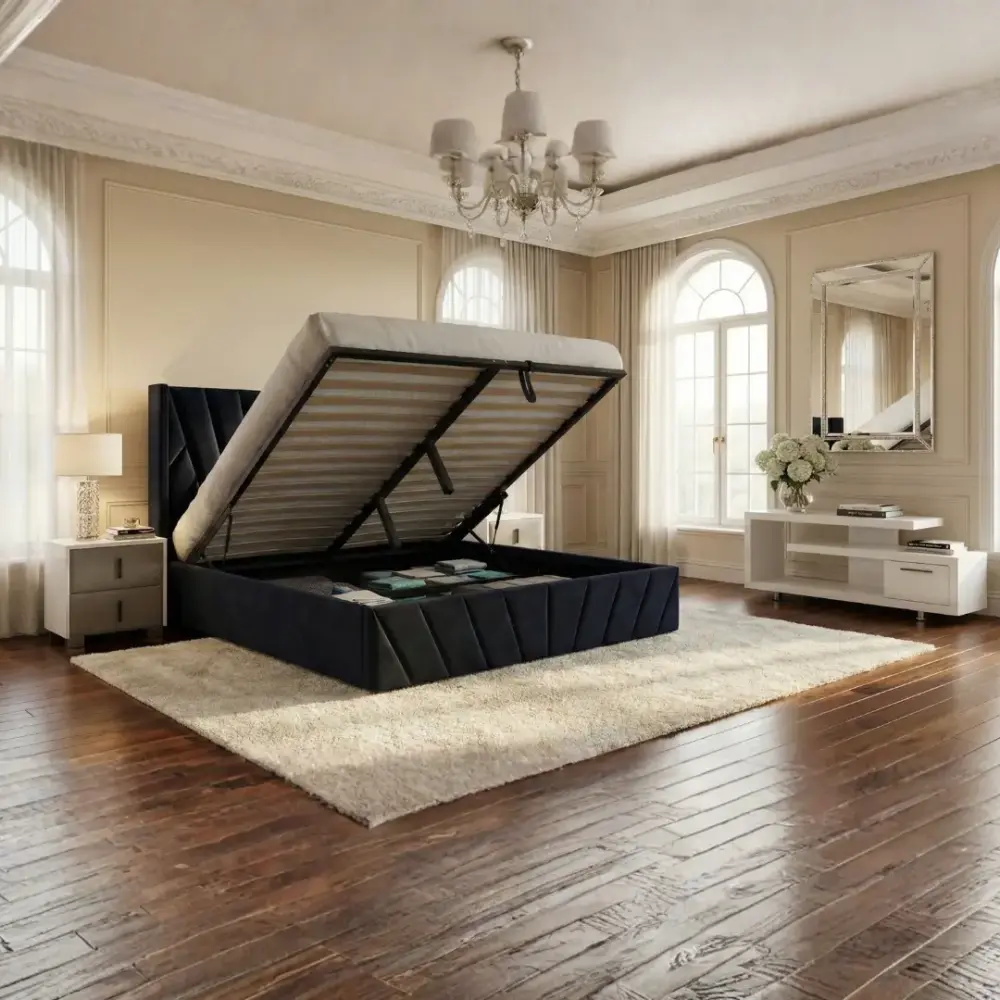 Alternative view of Eva Lift-Up Storage Bed – Black