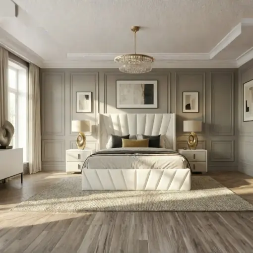 Eva Lift-Up Storage Bed – Ivory - Furniture Trends