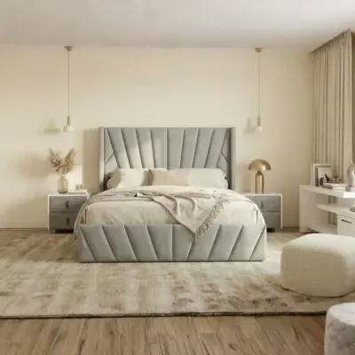 Eva Lift-Up Storage Bed – Light Gray
