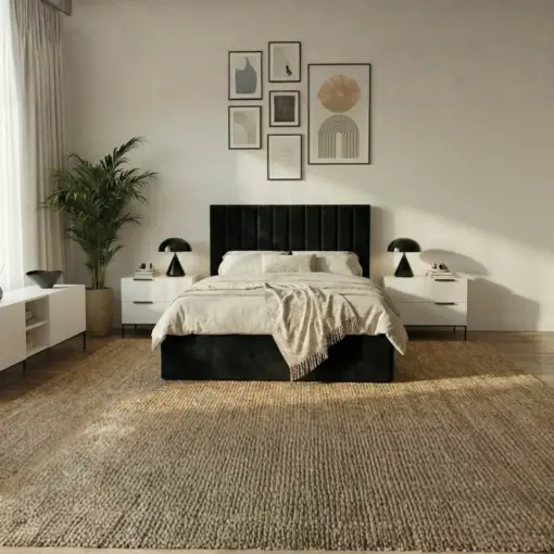 Oliver Hydraulic Lift-Up Storage Bed – Black - Furniture Trends