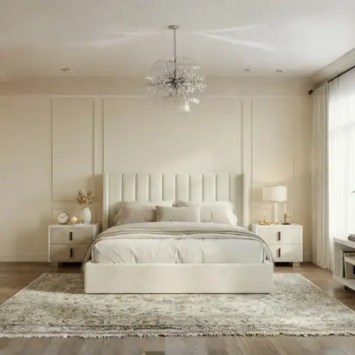 Oliver Hydraulic Lift-Up Storage Bed – Ivory - Furniture Trends