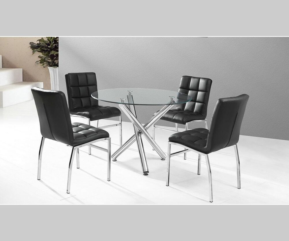 Weston 5 Piece Dining Set DT-811 DTS BK Color Black White