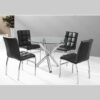 Weston 5 Piece Dining Set DT-811 DTS BK Color Black White - Furniture Trends