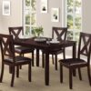 Poppy DTS-5050 5 Piece Dining Set Color Espresso - Furniture Trends