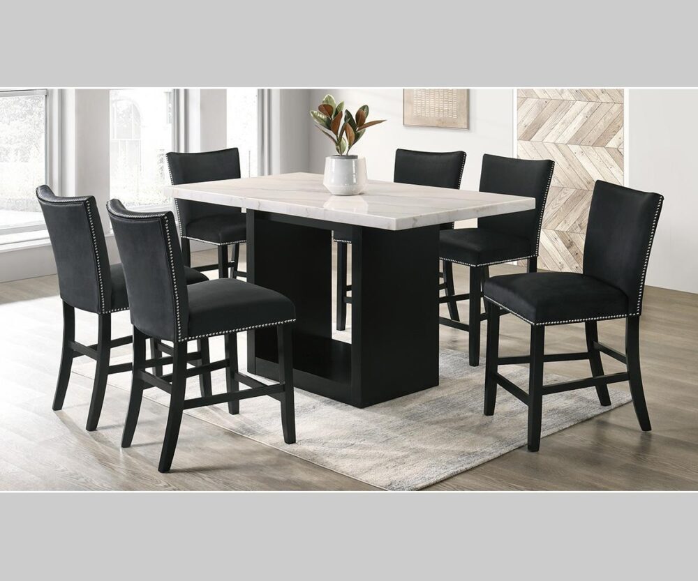 Folando P6335 DTS BK 7 Piece Dining Set