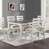 Melbourne 7 Piece Dining Set Brown White Color - Furniture Trends