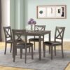Julio 5 Piece Dining Set DTS2014GR Color Grey - Furniture Trends
