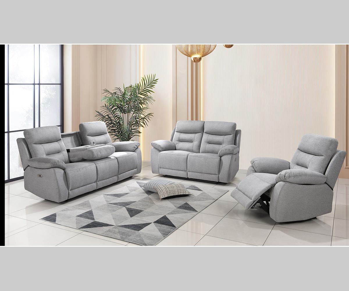 Calypso 3 Piece Power Recliner Set Color Grey