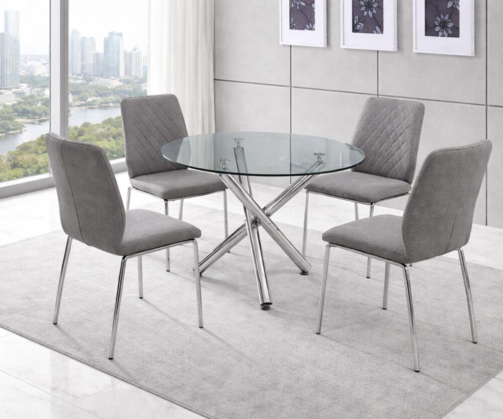 Mara Set 5 Piece Dining Set DTS2454 Color Grey