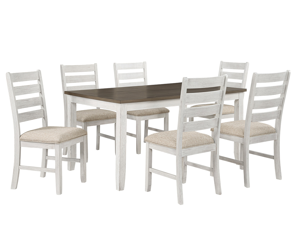 Melbourne 7 Piece Dining Set Brown White Color - Image 2