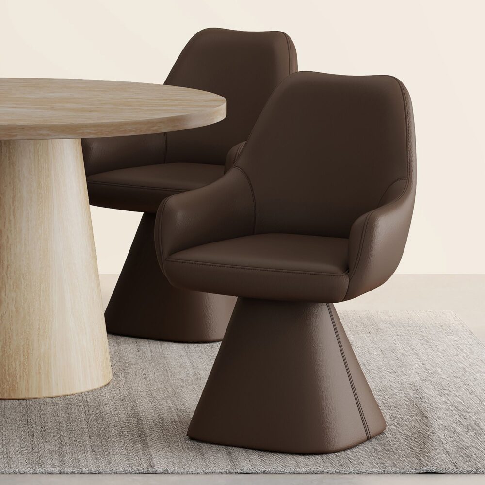 Alternative view of Caprese Swivel Dining and Accent Chair in Brown