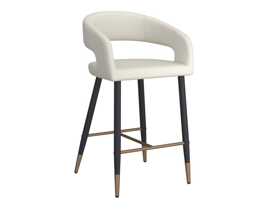 Crimson 26" Counter Stool, Set of 2 in Beige and Black
