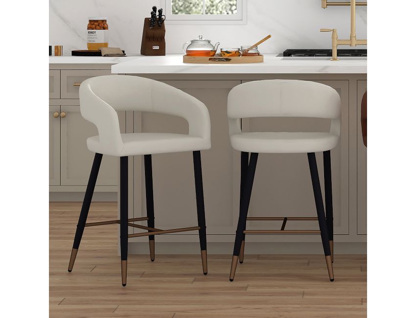 Crimson 26" Counter Stool, Set of 2 in Beige and Black - Image 8